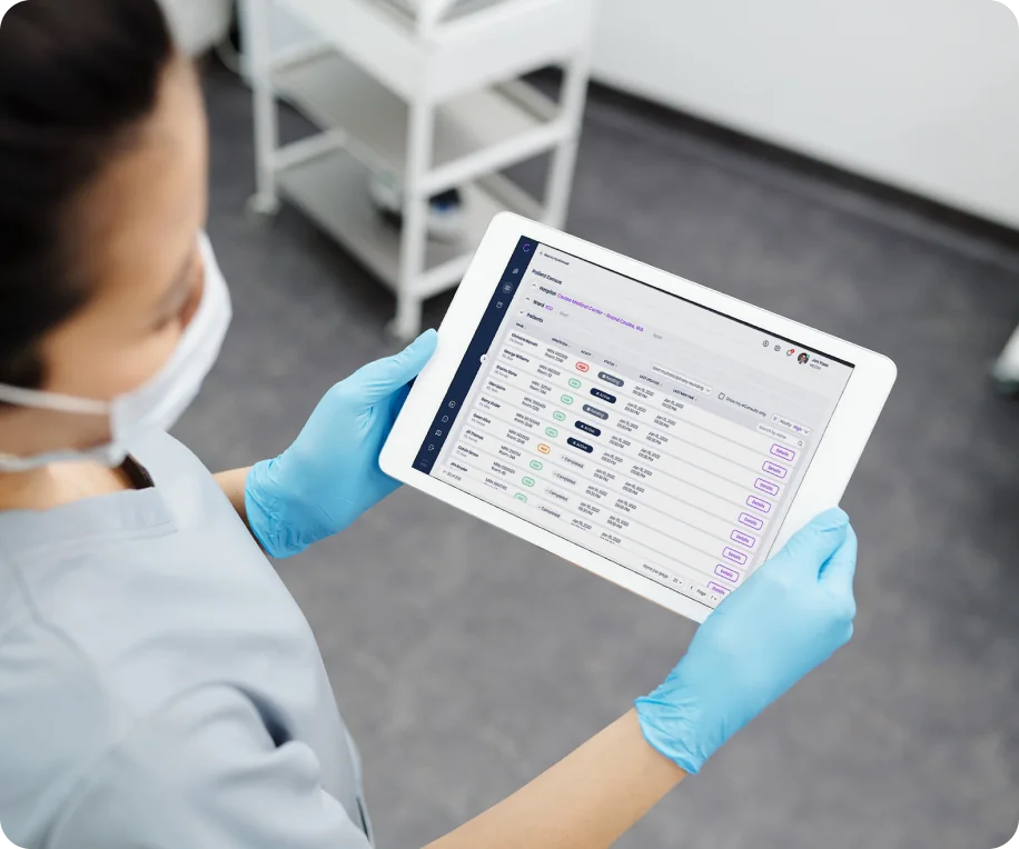 Healthcare Provider using Omnicure on a tablet